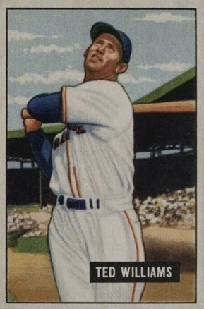 1951 Bowman #165 Ted Williams Baseball Card 1951 Bowman #165 Ted Williams Baseball Card