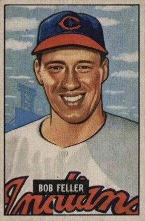 1951 Bowman #30 Bob Feller Baseball Card 1951 Bowman #30 Bob Feller Baseball Card