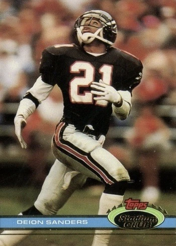1991 Topps Stadium Club #3 Deion Sanders Football Card 1991 Topps Stadium Club #3 Deion Sanders Football Card