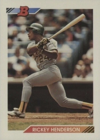 1992 Bowman #166 Rickey Henderson Baseball Card 1992 Bowman #166 Rickey Henderson Baseball Card