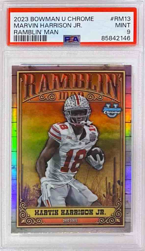 2023 Bowman U Chrome #RM13 Marvin Harrison Jr. Ramblin' Man PSA 9.