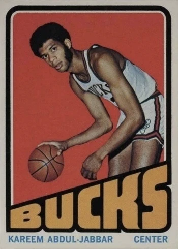 1972 Topps #100 Kareem Abdul-Jabbar Basketball Card 1972 Topps #100 Kareem Abdul-Jabbar Basketball Card