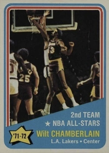 1972 Topps #168 Wilt Chamberlain All-Star Basketball Card 1972 Topps #168 Wilt Chamberlain All-Star Basketball Card