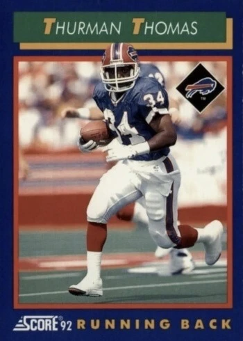 1992 Score #10 Thurman Thomas Football Card 1992 Score #10 Thurman Thomas Football Card