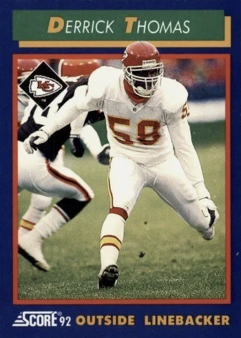 1992 Score #20 Derrick Thomas Football Card 1992 Score #20 Derrick Thomas Football Card