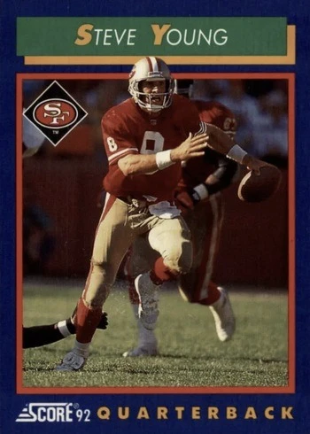 1992 Score #4 Steve Young Football Card 1992 Score #4 Steve Young Football Card