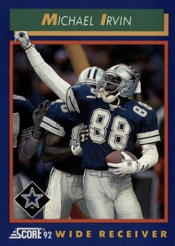 1992 Score #40 Michael Irvin Football Card 1992 Score #40 Michael Irvin Football Card