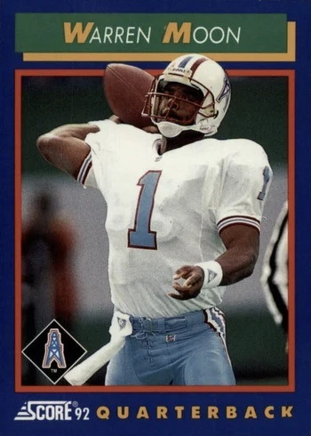 1992 Score #50 Warren Moon Football Card 1992 Score #50 Warren Moon Football Card