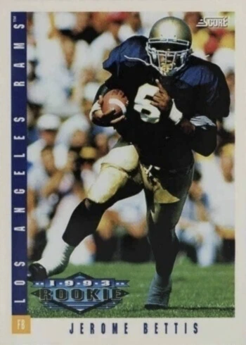 1993 Score #306 Jerome Bettis Rookie Card 1993 Score #306 Jerome Bettis Rookie Card