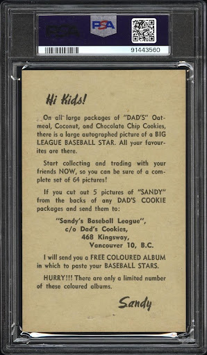 Dad's Cookies Willie Mays Back