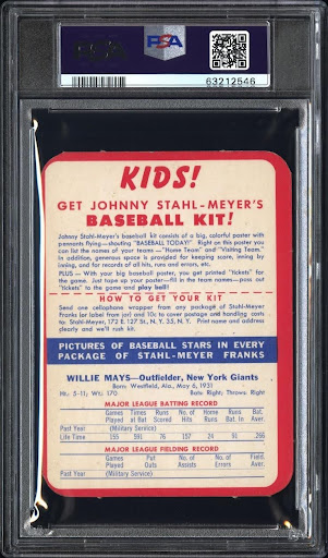 Willie Mays Stahl Meyer Back