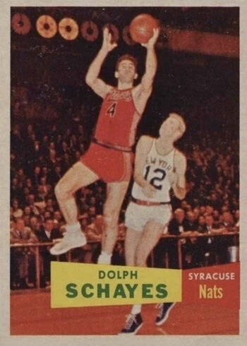 1957 Topps #13 Dolph Schayes Rookie Card 1957 Topps #13 Dolph Schayes Rookie Card