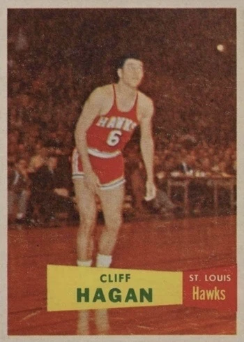 1957 Topps #37 Cliff Hagan Rookie Card 1957 Topps #37 Cliff Hagan Rookie Card