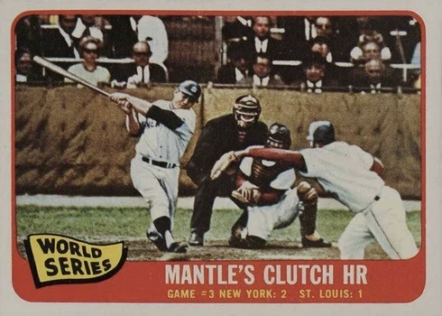 1965 Topps #134 Mickey Mantle's Clutch HR Baseball Card 1965 Topps #134 Mickey Mantle's Clutch HR Baseball Card