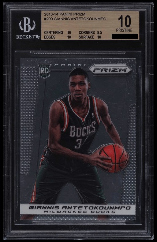 2013-14 Panini Prizm #290 Giannis Antetokounmpo Base BGS 10 Pristine.