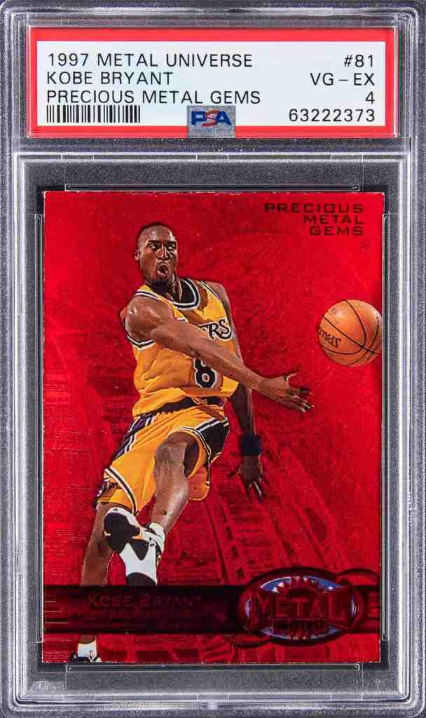 1997 Metal Universe #81 Kobe Bryant Precious Metal Gems Red /100 PSA 4 VG-EX
