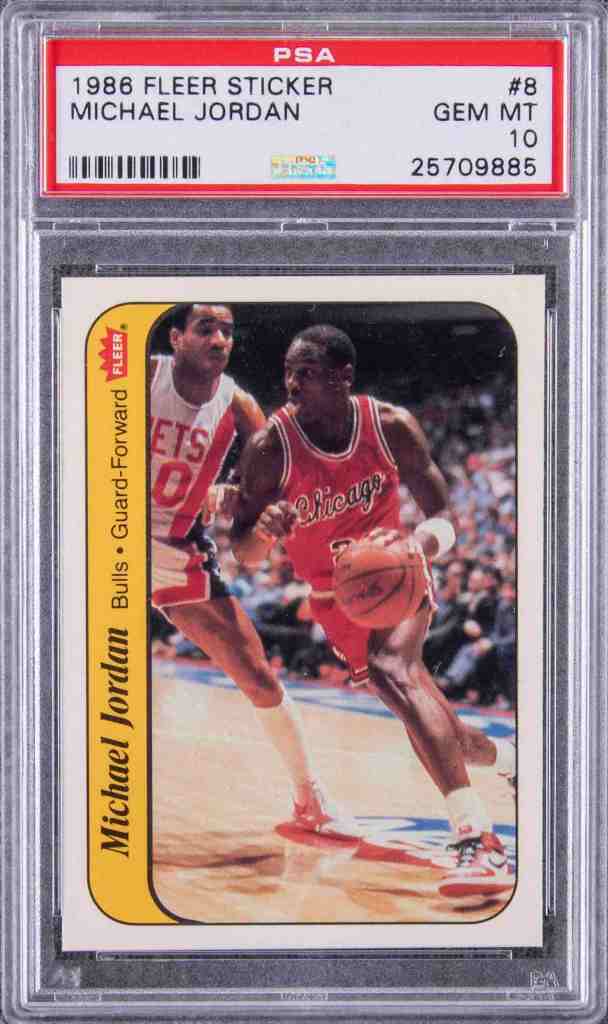 1986 Fleer Sticker #8 Michael Jordan PSA 10