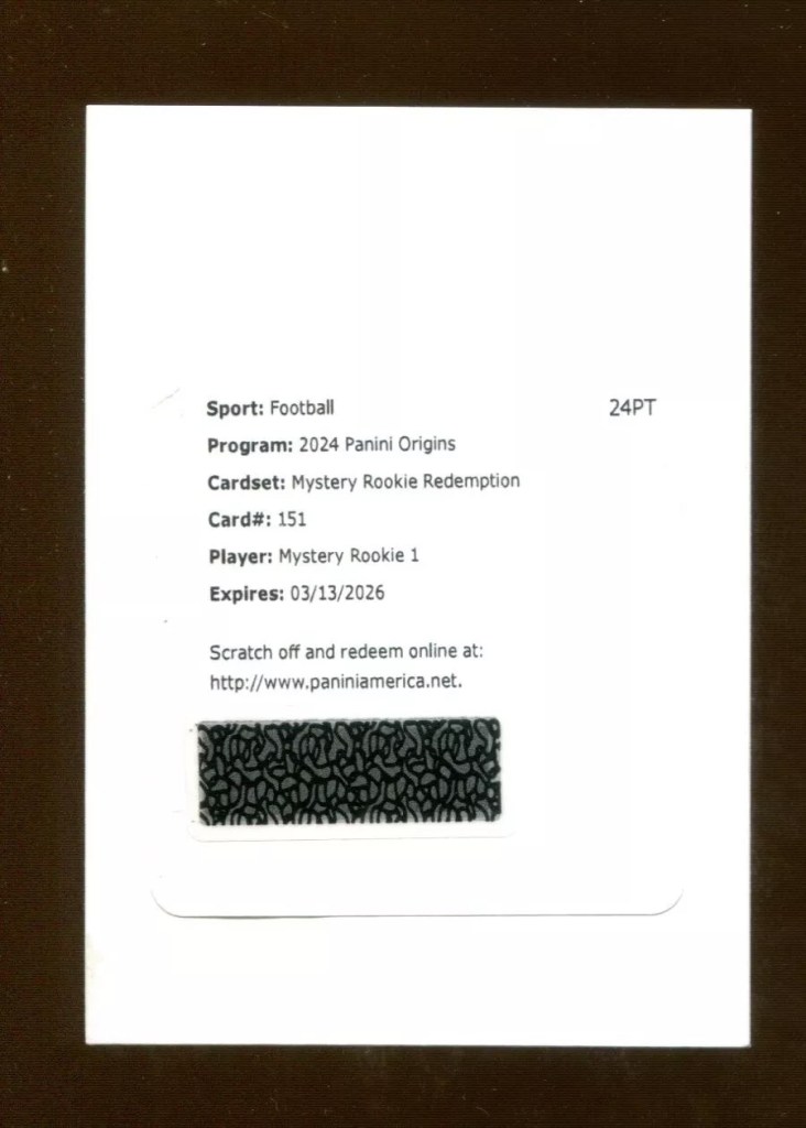 2024 Panini Origins redemption card