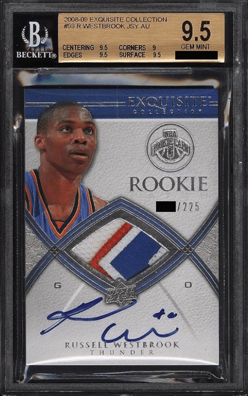 2008-09 Exquisite Collection #93 Westbrook JSY AU /225 BGS 9.5 GM-MT.