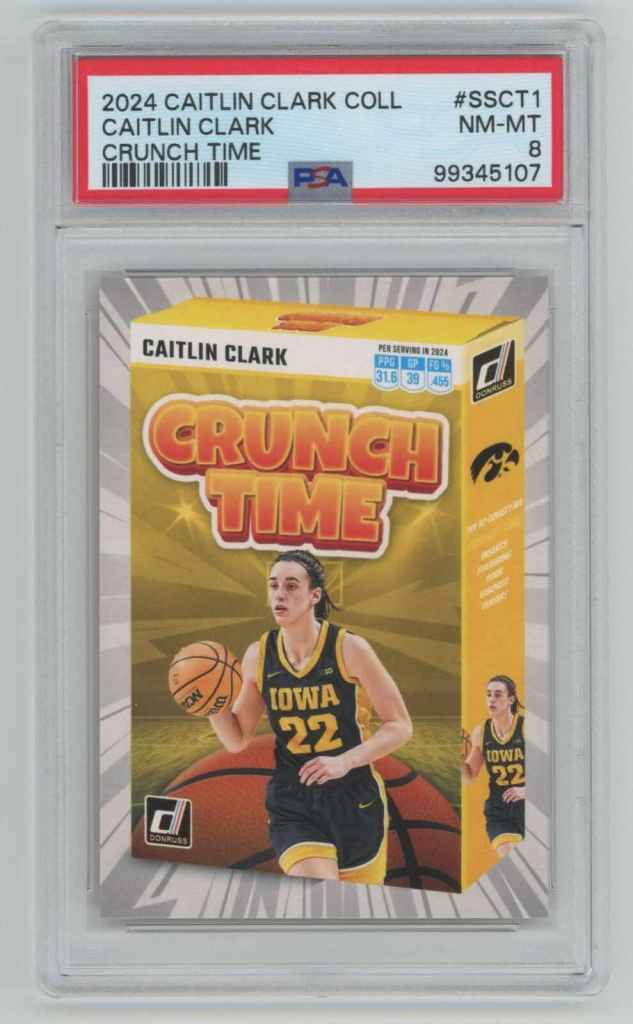 2024 Caitlin Clark Collection #SSCT1 Caitlin Clark Crunch Time insert PSA 8
