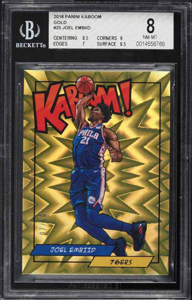 2018 Panini Kaboom! #JE Joel Embiid Gold /10 BGS 8
