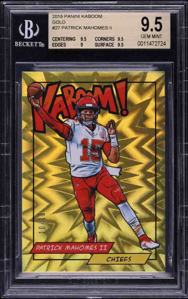 2018 Panini Kaboom! Patrick Mahomes II Gold /10 BGS 9.5