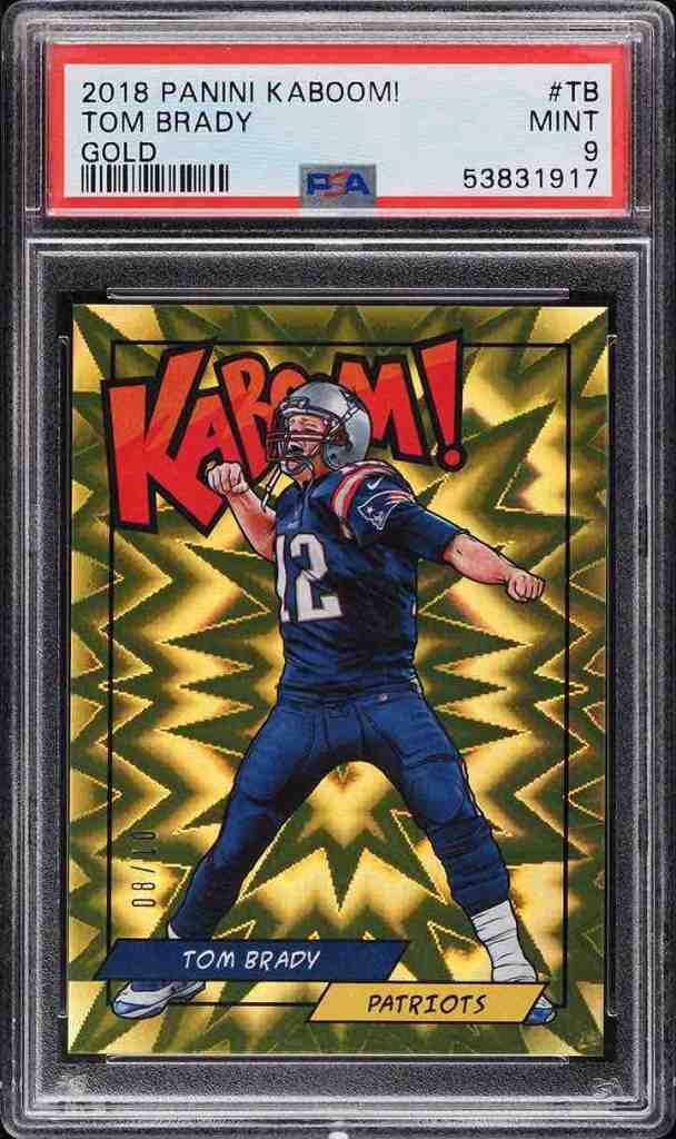 2018 Panini Kaboom! #TB Tom Brady Gold /10 PSA 9