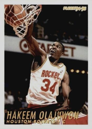 1994 Fleer #85 Hakeem Olajuwon Basketball Card 1994 Fleer #85 Hakeem Olajuwon Basketball Card