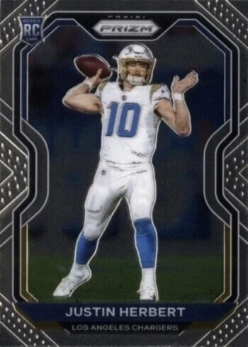 2020 Panini Prizm #325 Justin Herbert Rookie Card 2020 Panini Prizm #325 Justin Herbert Rookie Card