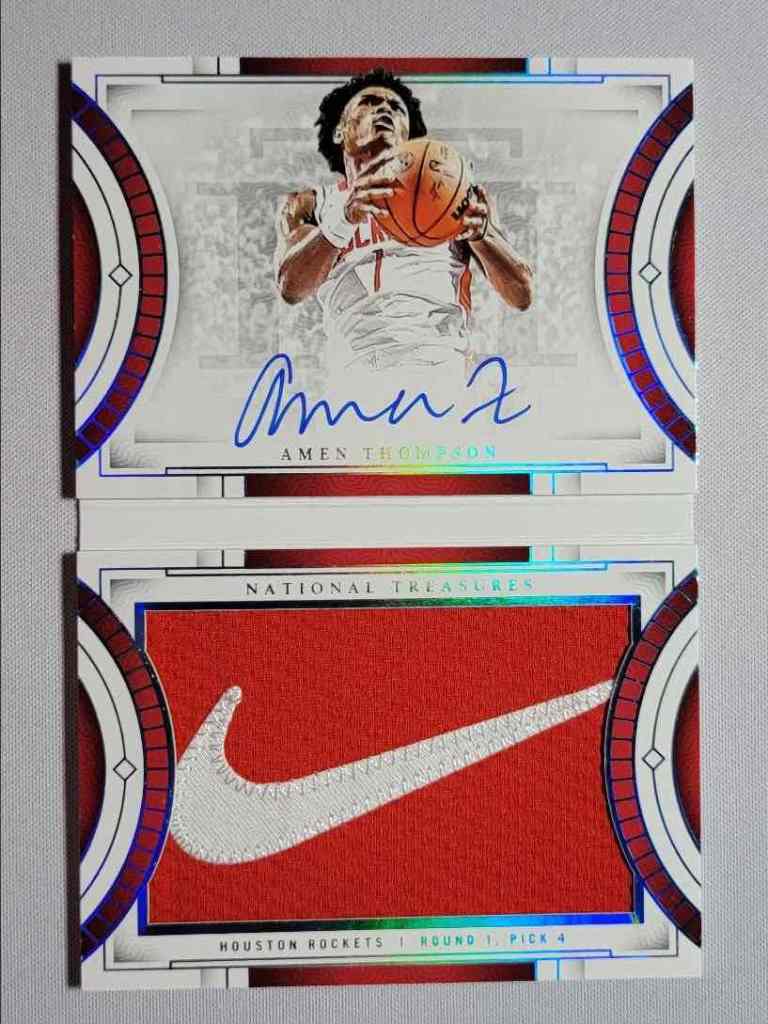 AMEN THOMPSON 2023-24 NATIONAL TREASURES RPA ROOKIE PATCH RC AUTO 3/3