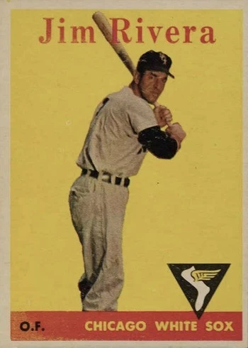 1958 Topps #11 Yellow Letters Jim Rivera Baseball Card 1958 Topps #11 Yellow Letters Jim Rivera Baseball Card