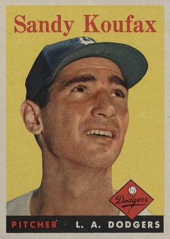 1958 Topps #187 Sandy Koufax Baseball Card 1958 Topps #187 Sandy Koufax Baseball Card