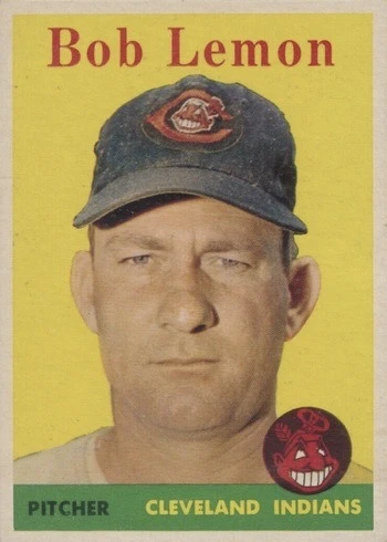 1958 Topps #2 Yellow Letters Bob Lemon Baseball Card 1958 Topps #2 Yellow Letters Bob Lemon Baseball Card