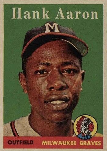 1958 Topps #30 White Letters Hank Aaron Baseball Card 1958 Topps #30 White Letters Hank Aaron Baseball Card