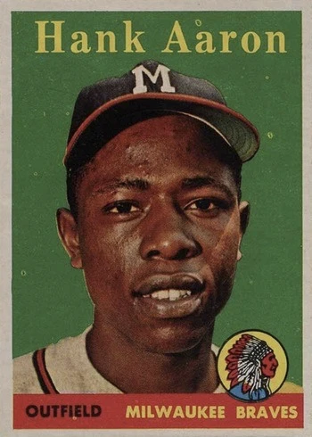 1958 Topps #30 Yellow Letters Hank Aaron Baseball Card 1958 Topps #30 Yellow Letters Hank Aaron Baseball Card