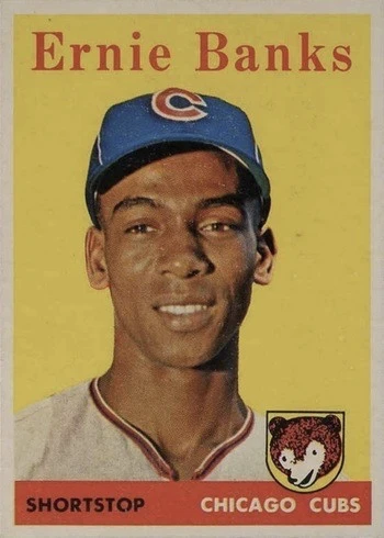 1958 Topps #310 Ernie Banks Baseball Card 1958 Topps #310 Ernie Banks Baseball Card