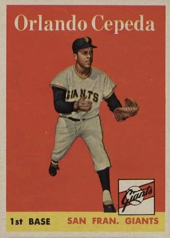 1958 Topps #343 Orlando Cepeda Rookie Card 1958 Topps #343 Orlando Cepeda Rookie Card