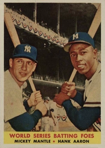 1958 Topps #418 World Series Batting Foes Baseball Card 1958 Topps #418 World Series Batting Foes Baseball Card