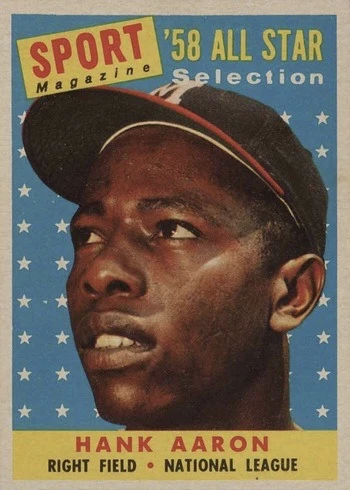 1958 Topps #488 Hank Aaron All-Star Baseball Card 1958 Topps #488 Hank Aaron All-Star Baseball Card