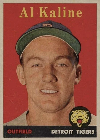 1958 Topps #70 Yellow Letters Al Kaline Baseball Card 1958 Topps #70 Yellow Letters Al Kaline Baseball Card