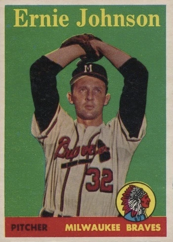 1958 Topps #78 Yellow Letters Ernie Johnson Baseball Card 1958 Topps #78 Yellow Letters Ernie Johnson Baseball Card