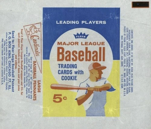 1963 Fleer Baseball Card Pack Wrapper 1963 Fleer Baseball Card Pack Wrapper