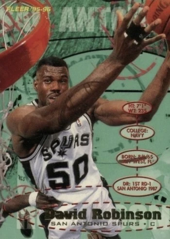 1995 Fleer #173 David Robinson Basketball Card 1995 Fleer #173 David Robinson Basketball Card