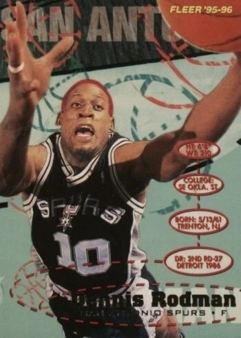 1995 Fleer #174 Dennis Rodman Basketball Card 1995 Fleer #174 Dennis Rodman Basketball Card