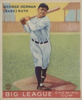 1933 Goudey #144 Babe Ruth Baseball Card 1933 Goudey #144 Babe Ruth Baseball Card