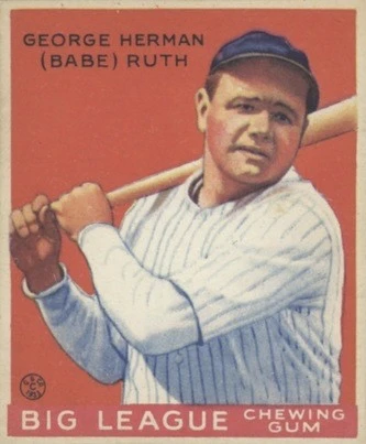 1933 Goudey #149 Babe Ruth Baseball Card 1933 Goudey #149 Babe Ruth Baseball Card