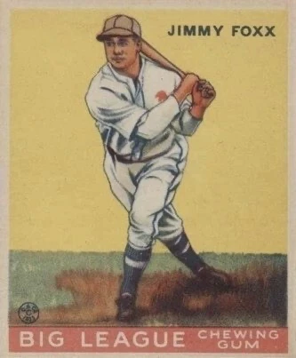 1933 Goudey #154 Jimmie Foxx Rookie Card 1933 Goudey #154 Jimmie Foxx Rookie Card