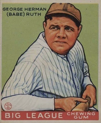 1933 Goudey #181 Babe Ruth Baseball Card 1933 Goudey #181 Babe Ruth Baseball Card