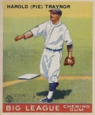 1933 Goudey #22 Pie Traynor Baseball Card 1933 Goudey #22 Pie Traynor Baseball Card