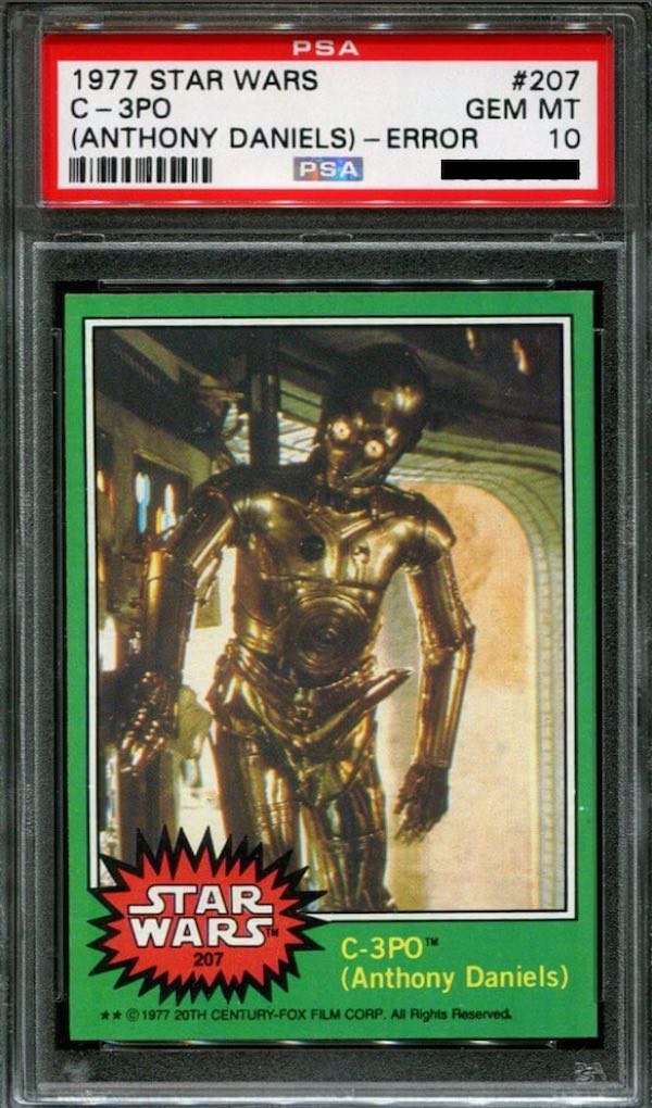 1977 Topps Stars Wars #207 C-3PO D*ck Error Card